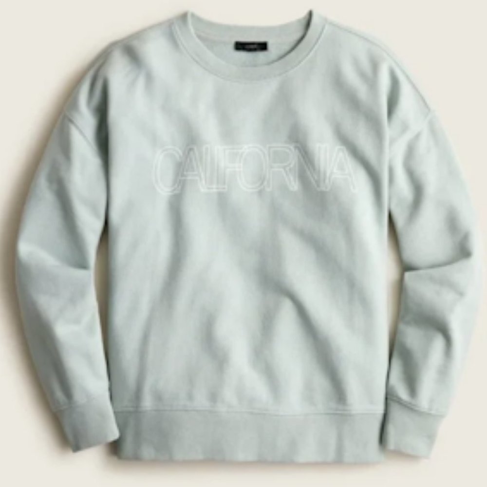 J Crew University terry "California" crewneck sweatshirt